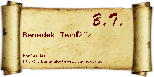 Benedek Teréz névjegykártya